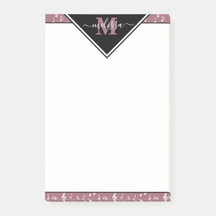Music symbols personalised post-it notes