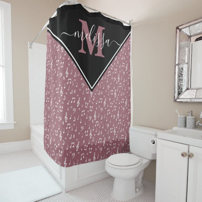 Music symbols personalised  shower curtain (In Situ)