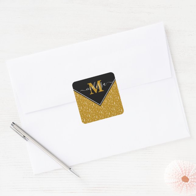 Music symbols personalised  square sticker (Envelope)