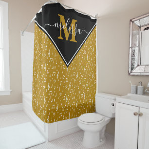Music symbols personalized shower curtain