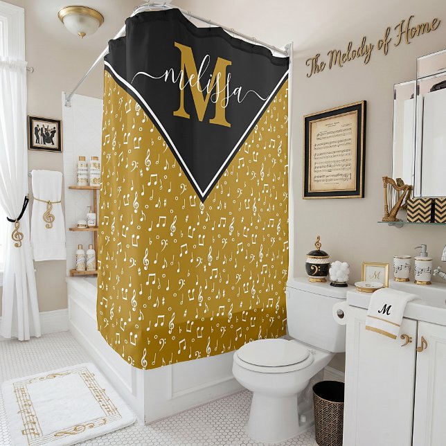 Music symbols personalized  shower curtain (Creator Uploaded)