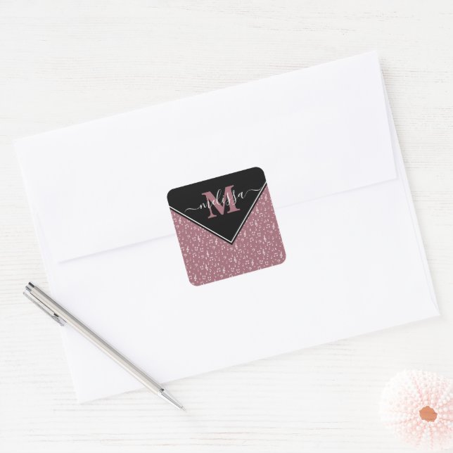 Music symbols personalized  square sticker (Envelope)