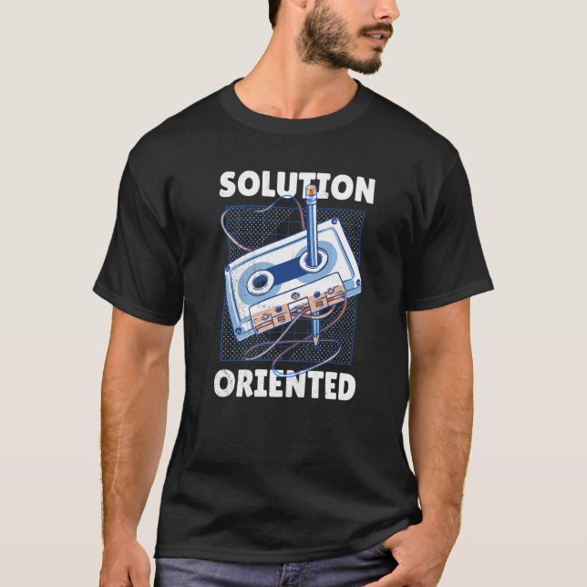 Music Tape is rewind with a pencil Solution orient T-Shirt (Front)