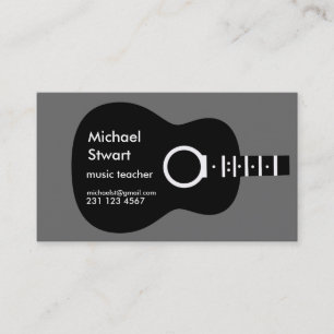 music teacher . acoustic guitar business card