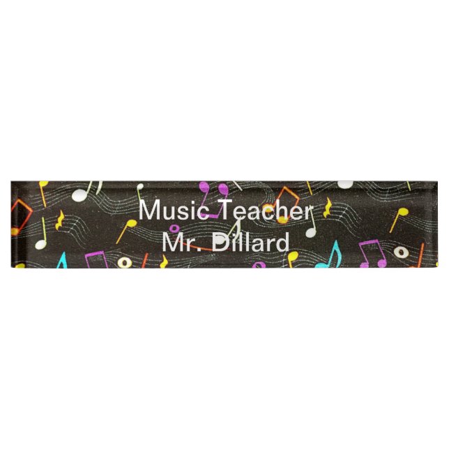 Music Teacher Acrylic Desk Name Plate (Front)