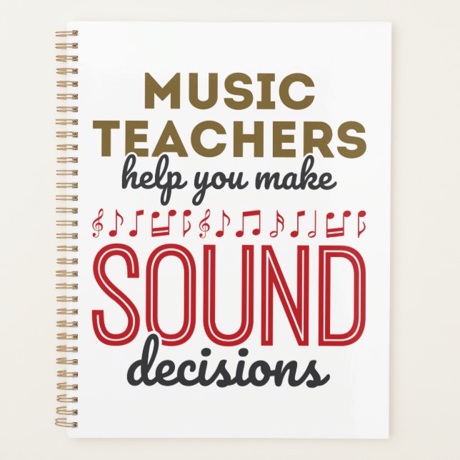 Music Teacher Appreciation Gift Sound Decisions Planner (Front)