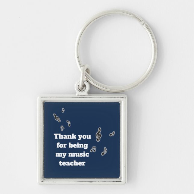 Music Teacher Appreciation Music Notes Thank You Key Ring (Front)