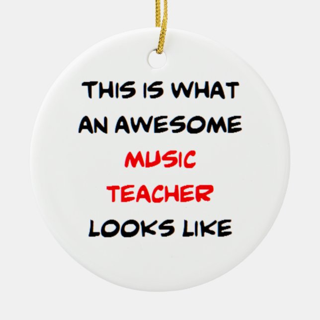 music teacher, awesome ceramic tree decoration (Front)