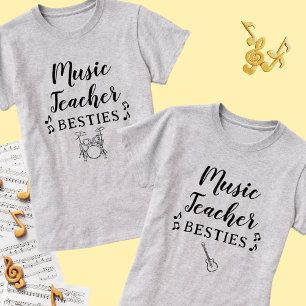 Music Teacher Besties Electric Guitar Best Friend T-Shirt