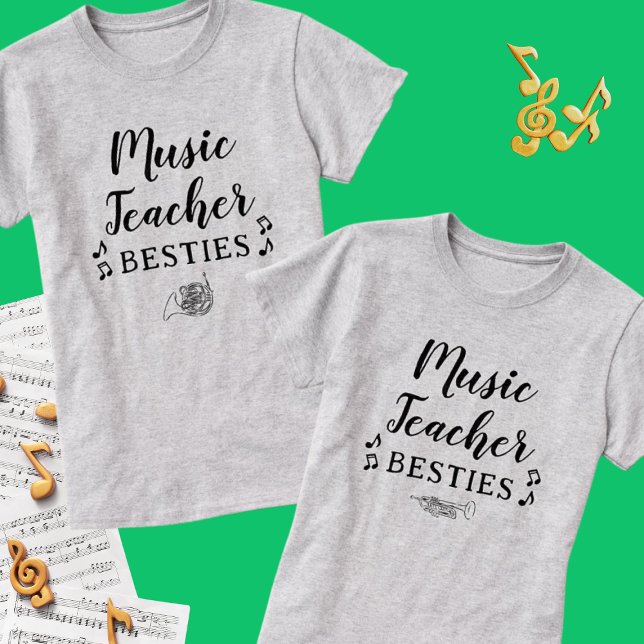 Music Teacher Besties Trumpet Best Friend T-Shirt (Creator Uploaded)