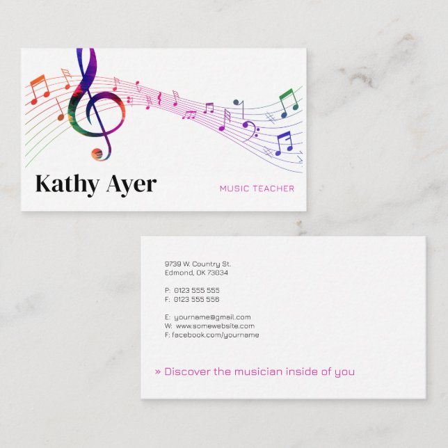 Music Teacher Business Card (Front/Back)