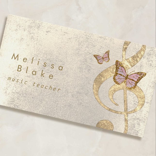 music teacher butterflies design business card (Creator Uploaded)
