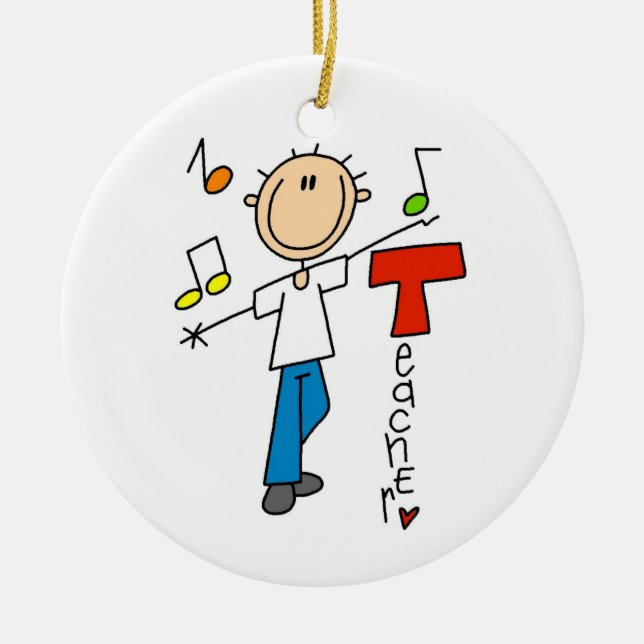 Music Teacher Ceramic Tree Decoration (Front)