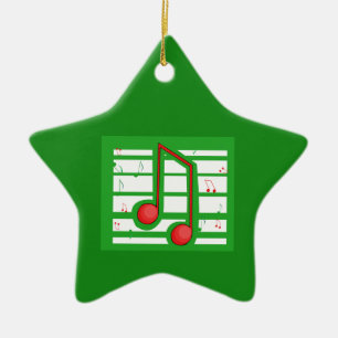 Music Teacher Christmas, Notes on Green Ceramic Tree Decoration