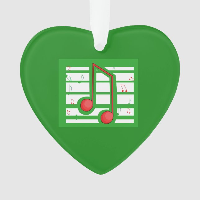 Music Teacher Christmas, Notes on Green Ornament (Front)