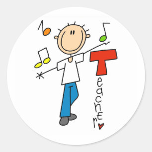 Music Teacher Classic Round Sticker