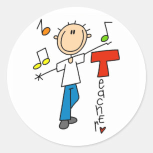 Music Teacher Classic Round Sticker