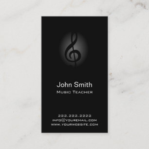 Music Teacher Classy Black Business Card