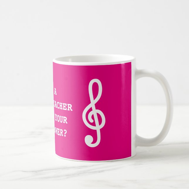Music teacher coffee music with g treble clef note coffee mug (Right)