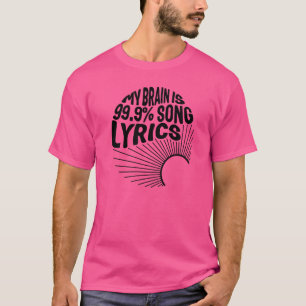 Music Teacher cottagecore My Brain Is 99 9 Song Ly T-Shirt
