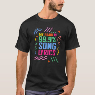 Music Teacher cottagecore My Brain Is 99 9 Song Ly T-Shirt