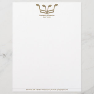 Music Teacher Crown Custom Letterhead