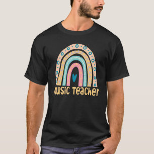 Music Teacher Cute Rainbow Last Day Of School Grad T-Shirt