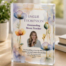 Music Teacher Elegant Floral Appreciation Award
