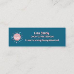 Music teacher elegant notes blue background busine mini business card