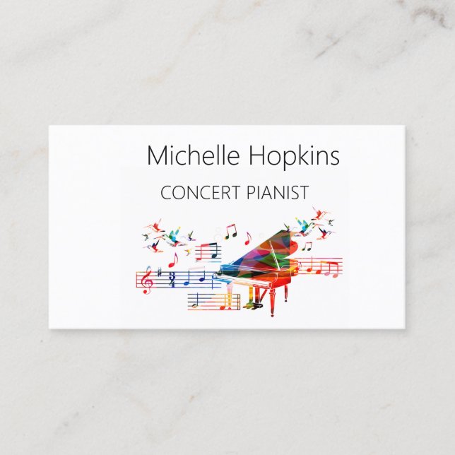 Music Teacher Elegant Piano Keys Calling Card (Front)
