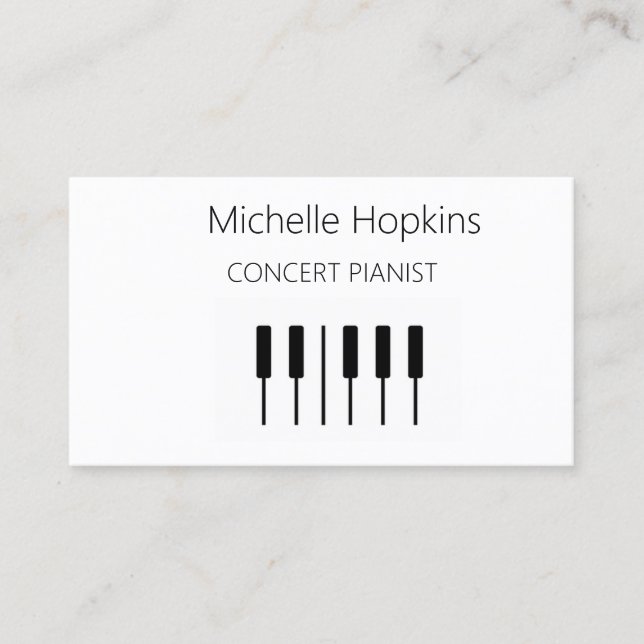 Music Teacher Elegant Piano Keys Calling Card (Front)