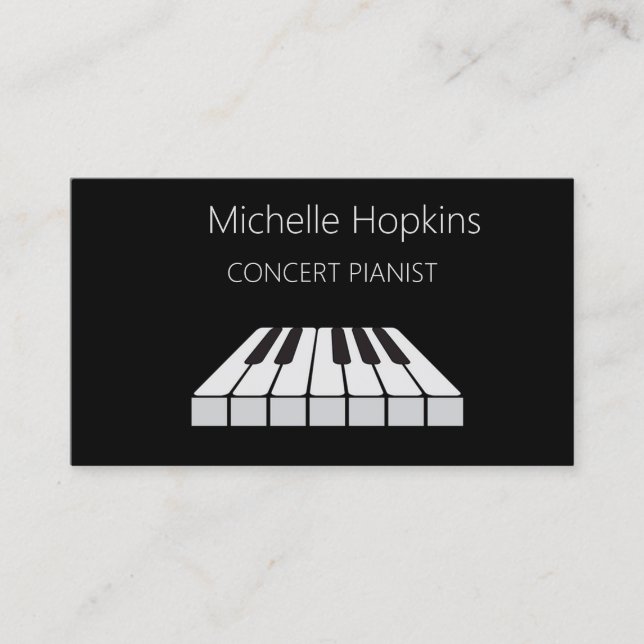 Music Teacher Elegant Piano Keys Calling Card (Front)