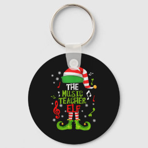 Music Teacher Elf Christmas Family Matching Xmas G Key Ring