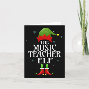 Music Teacher Elf Xmas Matching Family Group Chris Card