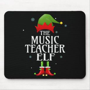 Music Teacher Elf Xmas Matching Family Group Chris Mouse Pad