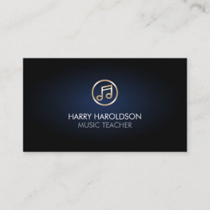 Music Teacher Faux Gold Music Note Icon Business Card