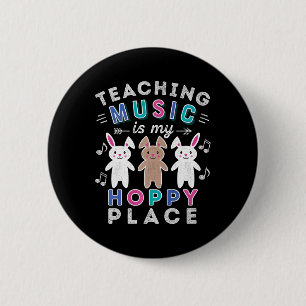 Music Teacher Gift Easter Hoppy Bunny Rabbit Cute  6 Cm Round Badge