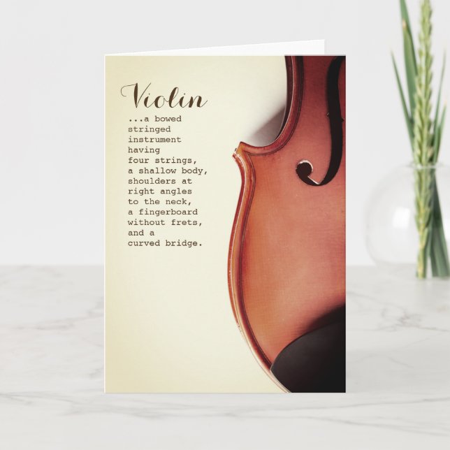 Music Teacher Gifts - Definition of a Violin Card (Front)