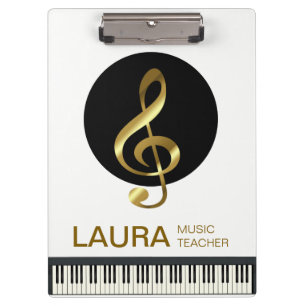 Music Teacher Gold Piano Keyboard Musician DJ Clipboard