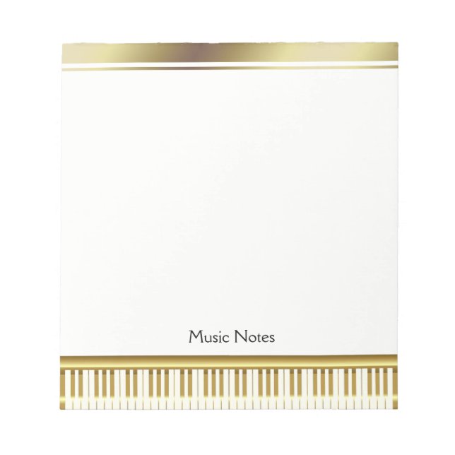 Music Teacher Gold Piano Keyboard Musician DJ Notepad (Front)