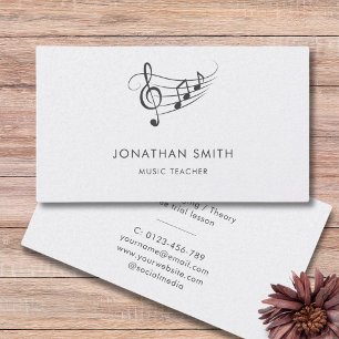 Music Teacher Gold Treble Clef Modern Business Card