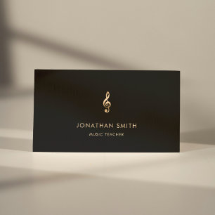 Music Teacher Gold Treble Clef Modern Business Card
