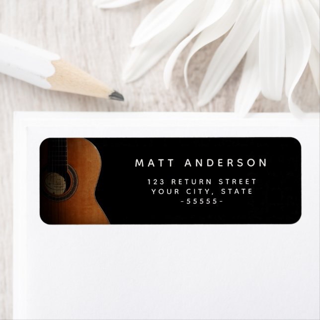 Music Teacher Guitar Modern Return Address (Insitu)