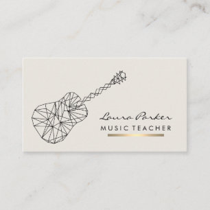 Music Teacher Guitar Player instrument Geometric Business Card