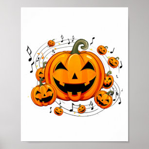 Music Teacher Halloween Fall Pumpkin Poster
