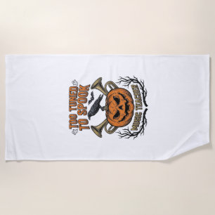 Music Teacher Halloween Pumpkin Engraving Shirt De Beach Towel
