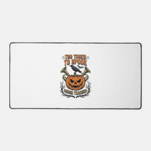 Music Teacher Halloween Pumpkin Engraving Shirt De Desk Mat