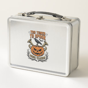 Music Teacher Halloween Pumpkin Engraving Shirt De Metal Lunch Box