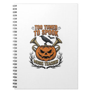 Music Teacher Halloween Pumpkin Engraving Shirt De Notebook
