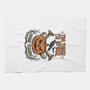 Music Teacher Halloween Pumpkin Engraving Shirt De Tea Towel